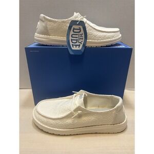 NEW Hey Dude Women's Size 11 Wendy Eyelet Lace White Slip On Loafers NWT No Lid